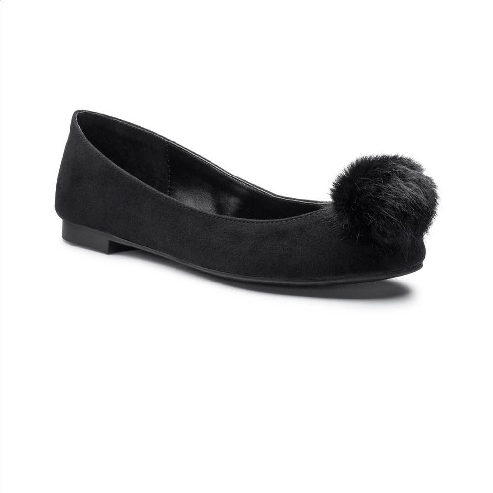 NIB Style Charles by Charles David Dakota Flats Black Size 6 Size 7 Faux…